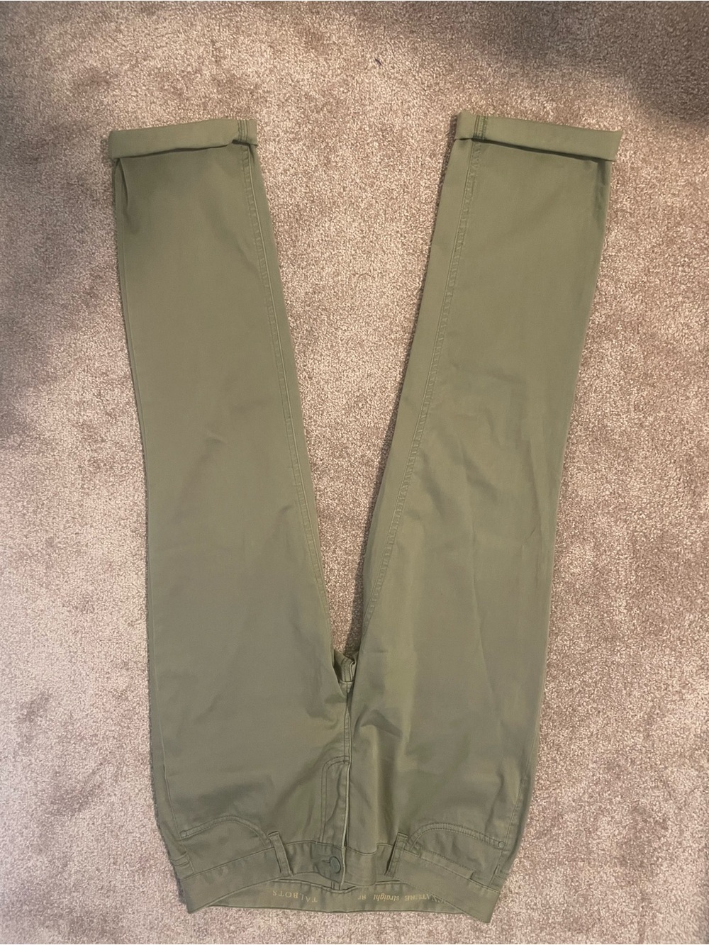 Womens Olive Green Straight-Leg Pants